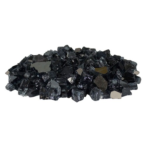 Black Reflective Fireglass 1/2" to 3/4"