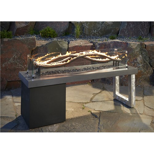 56" Black Wave Crystal Fire Burner - LP